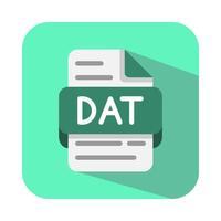 Dat document flat icons. file type, extension, document format symbol icon. abstract concept database icon for creative design. vector