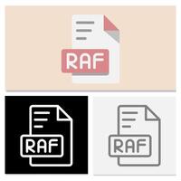 Raf document file format. set of flat file format icons with various color options. Can be used for websites, UI and interfaces. vector