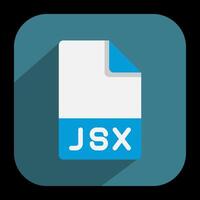 Jsx document flat icons. format, file type, extension symbol icon. illustration. vector