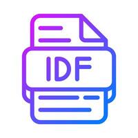 Idf document format file type icon. database gradient icons for digital Use. illustration. vector