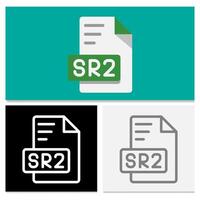 Sr2 document file format. flat file type icon set with unlimited variations. Can be used for websites, UI and interfaces. vector