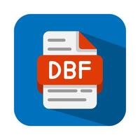 Dbf document flat icons. file type, format, extension files symbol icon. unique isometric style database icon. vector