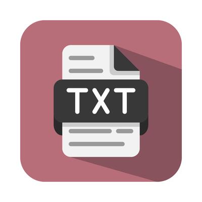 Txt document database file type flat icons. Suitable for websites, UI and mobile apps.