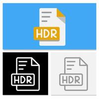 HDR document file format. set of flat format file icons for a user-friendly display. Can be used for websites, UI and interfaces. vector