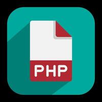 Php document flat icons. extension, file type, format, symbol icon. illustration. vector