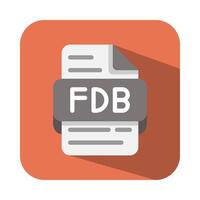 Fdb document flat icons. inspired material design, file type, format, extension files symbol icon. vector
