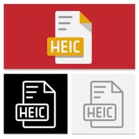 Set heic document file format. elegant file format flat icon. Can be used for websites, UI and interfaces. vector