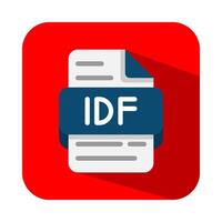 Idf document database flat icons. ideal for data management applications. file type, format, extension files symbol icon. vector