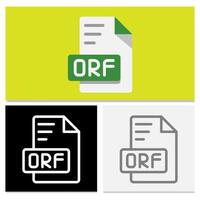 Set Orf document file format. The flat file type icon is simple but effective for use on websites, UIs and interfaces. vector