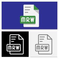 Set Mrw document file format. Unique flat file format icons for a personal design touch. Can be used for websites, UI and interfaces. vector