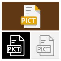 Pict document file format. flat file type icon design for modern web developers. Can be used for websites, UI and mobile apps. vector