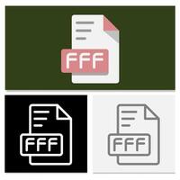Set Fff document file format. flat file type icon with sharp and clear details. Can be used for websites, UI and interfaces. vector