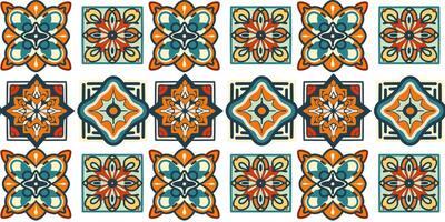 Set of geometric patterns, ornamental tiles vector