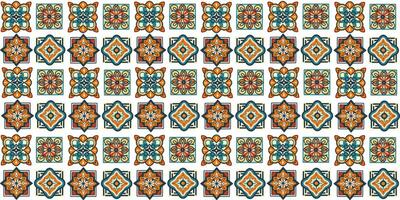 the seamless pattern, set of geometric ornamental square tiles vector