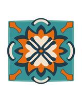 the ornamental ceramic tile, geometric ancient texture design vector