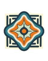 the geometric ornamental texture design of a retro ceramic tile vector