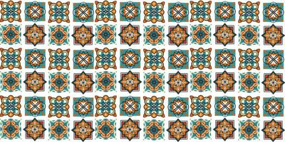 Seamlless pattern of a green - orange tones geometric ornamental texture design vector