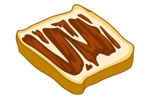 Wheat Bread Spread with Chocolate Jam vector