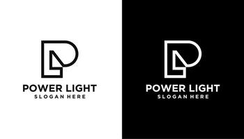 LP PL abstract monogram logo template vector