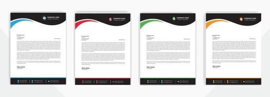 Letterhead format template, business style letterhead design template. Company letterhead template designs. vector
