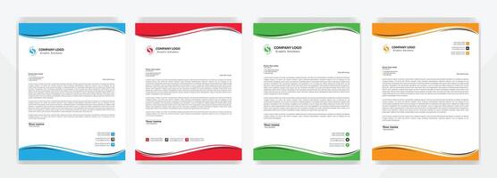 Corporate modern letterhead design bundle template. Letterhead design for your business company, Letterhead, Letter head illustration vector