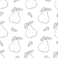 Seamless pattern with outline pear png
