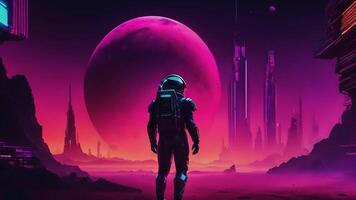 Astronauten im innovativ, auf dem neuesten Stand Raum Anzüge Dirigieren wissenschaftlich Forschung im äußere Raum, studieren Leben Daten und vorrücken Erkundung Technologie zum Zukunft Raum Missionen und Mensch Entdeckung video
