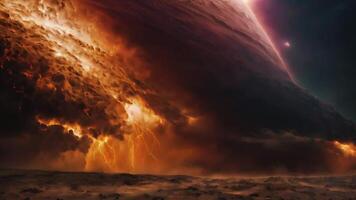 le cosmique énergie de une planétaire aura formes le fondation de une Nouveau infini et complexe univers, avec multidimensionnel et parallèle espace scènes déploiement dans éternité. video