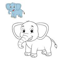 A fun and friendly elephant coloring page for kids, with bold, easy-to-color outlines. Perfect for preschoolers and toddlers to explore art with an animal theme. vector