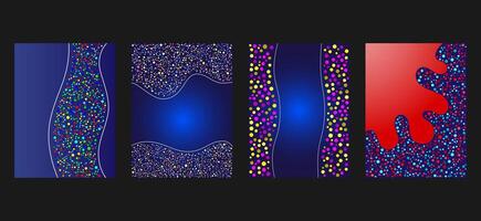 abstract background set frame of liquid shapes with Pattern of dots and Circular ornament for poster,banner,flyer vector