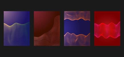 Abstract glowing wave lines set on dark background. Dynamic wave pattern. Modern flowing wavy lines. Futuristic technology concept. Suit for banner, poster, cover, brochure, flyer, website vector