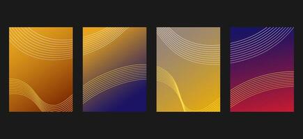 Abstract glowing wave lines set. Dynamic wave pattern. Modern flowing wavy lines. Futuristic technology concept. Suit for banner, poster, cover, brochure, flyer, website vector