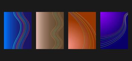 Abstract background set with flowing particles. Dynamic waves. modern illustration vector