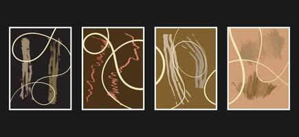Set of Neutrals abstract geometry, creative minimalist hand drawn illustration, abstract painting, geometric design, vintage grunge textured design, modern art geometry. vector