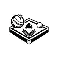 corn hole silhouette illustration on white background style vector