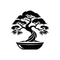 bonsai tree , design template style concept black and white vector