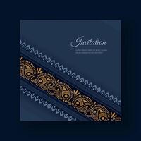 Invitation card with indian luxury design vector