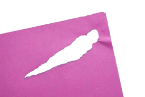 Ripped pink paper with torn edges on transparent background, paper cut out design element png