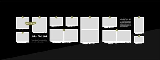 comics page grid layout abstract photo frames and digital photo wall template vector
