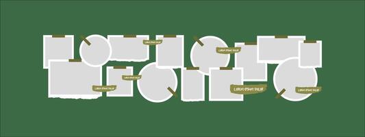 Collage of realistic frames Border vector