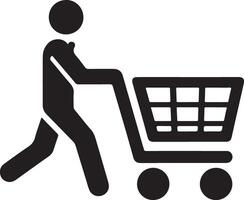 Clean Shopping Cart Silhouette for Websites vector