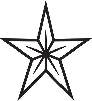 Crisp Star Silhouette Image for Illustrations