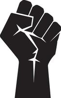 Strong Raised Fist Silhouette for Powerful Statements vector
