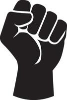 Strong Raised Fist Silhouette for Creative Projects vector