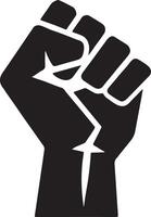 Artistic Strong Raised Fist Silhouettes for Print Use vector