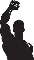 Crisp and Clear Raised Fist Silhouette Images vector
