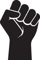 Impactful Strong Raised Fist Silhouette Illustrations vector