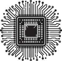 Processor chip brain Stock Image vector