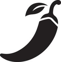silhouette of chili pepper fresh vegetable vector
