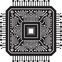AI processor glyph icon vector